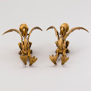 A PAIR OF WALL SCONES, bronzed metal, Russia late 19th century.
