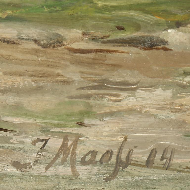 OKÄND KONSTNÄR, olja på pappannå Tyskland, signerad J Mao.. Daterad-14.