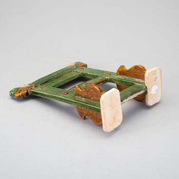 A green an yellow glazed portal/stand, presumably Ming dynasty.