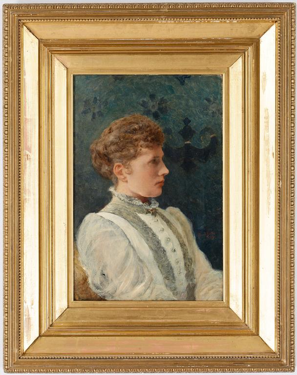 DAVID BATES, olja på duk. Sign och dat -88 resp á tergo Llangollen july 1888.