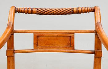 KARMSTOLAR, 1 par, senempire, 1800-talets mitt.