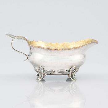 A Swedish 18th Century Rococo parcel-gilt silver cream-jug, marks of Anders Mårdh, Kungsbacka, probably 1784.