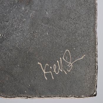 Kjell Engman, a unique sandblasted glass sculpture, Kosta Boda, Signed.