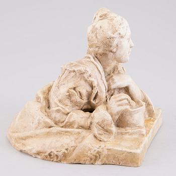 EMIL WIKSTRÖM, patinated plaster sculpture, signed.