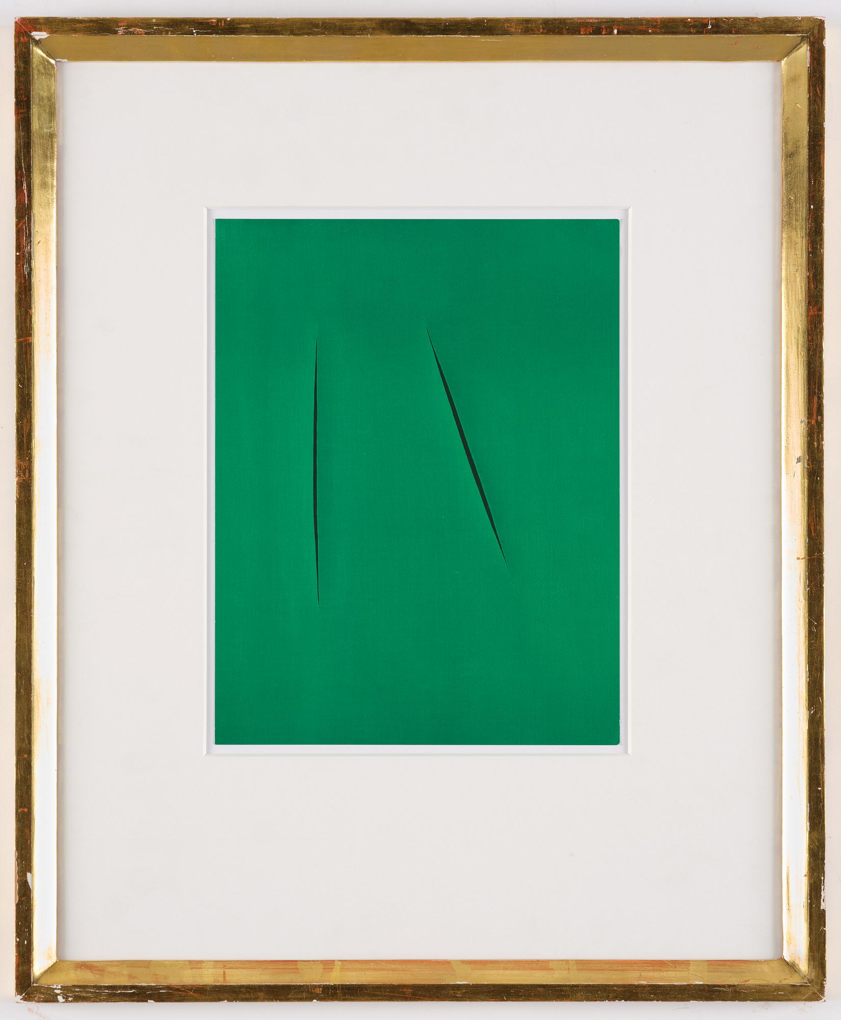 Lucio Fontana, efter, After Concetto Spaziale from  XX:e siècle no 12 1959.