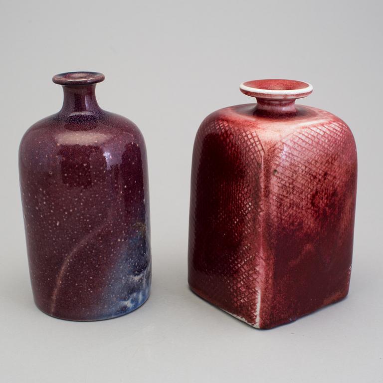 STIG LINDBERG, two stoneware vases, Gustavsberg 1960/70-tal.