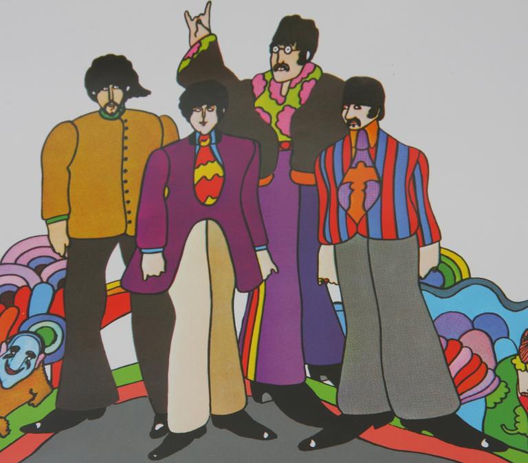 AFFISCHER, 2 st, Beatles, en bär dedikation av Cynthia Lennon.