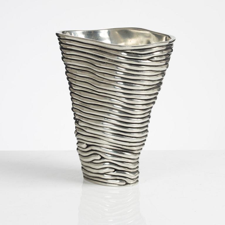 Annika Jarring, a pewter vase, "Randig", Svenskt Tenn, Stockholm 2009.