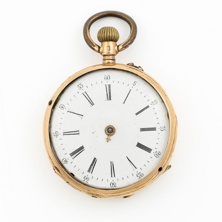 Pocket watch, 14K gold, 31 mm.