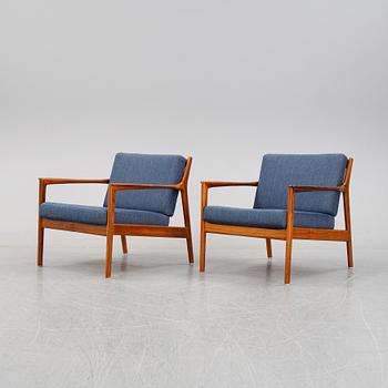 Folke Ohlsson, a pair of teak 'USA 75' easychairs, Dux, designed in 1963.