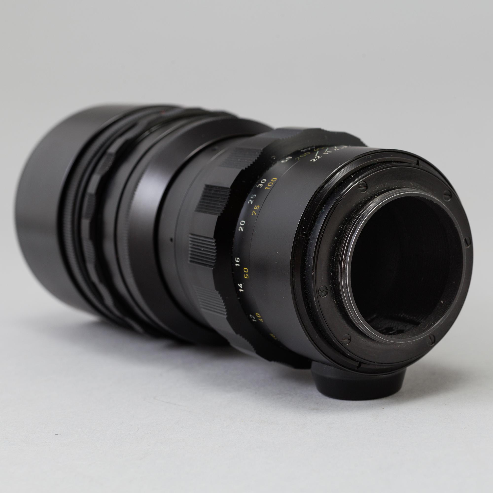 A black Leica Telyt 1:4,8/280 lens no 2298867, Leitz Canada.