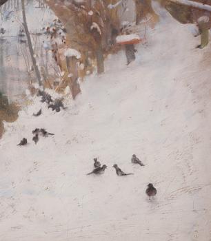 Carl Larsson, "Snö i Grez".