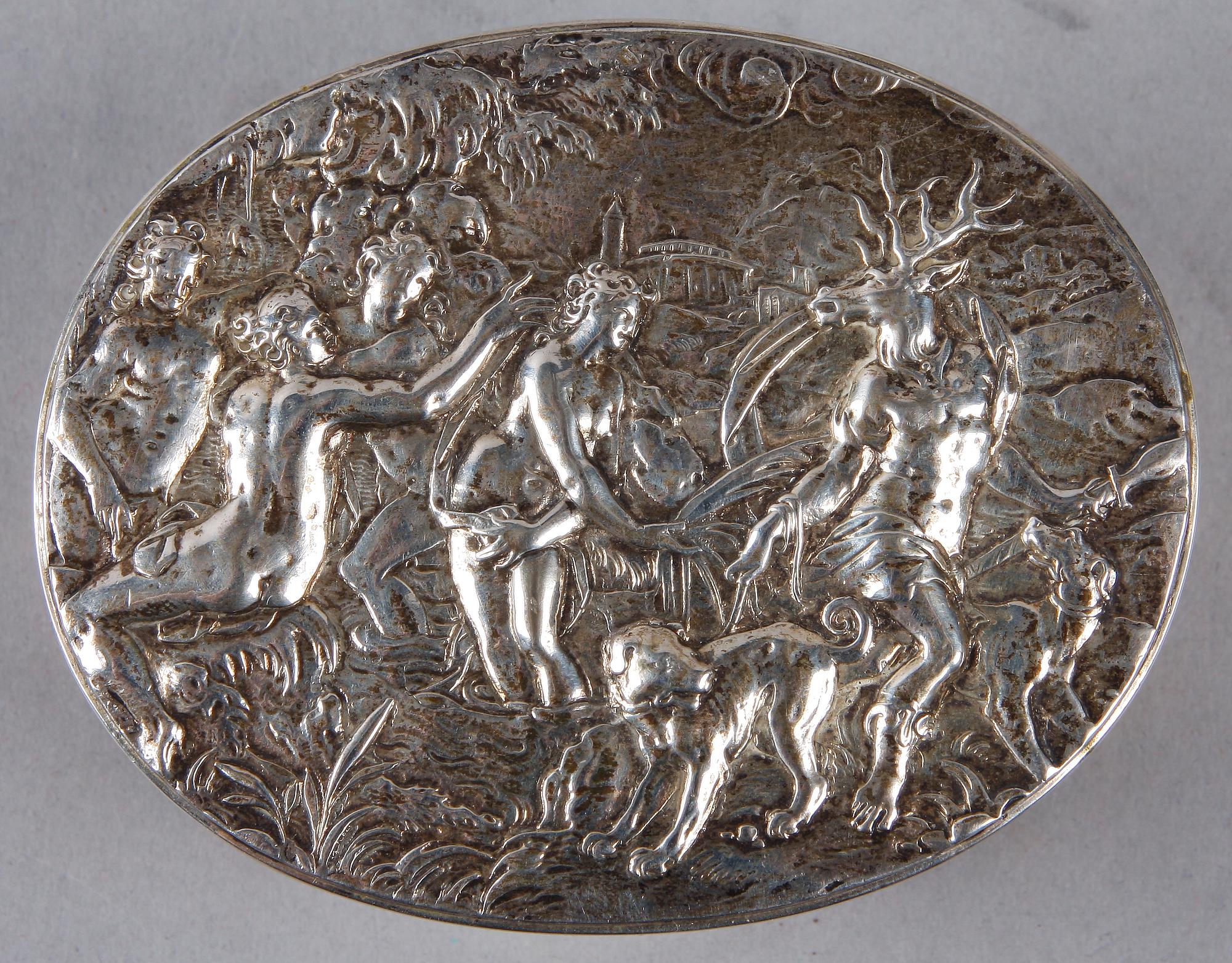 DOSA, silver, barockstil, Gustaf Möllenborg, Stockholm 1847.