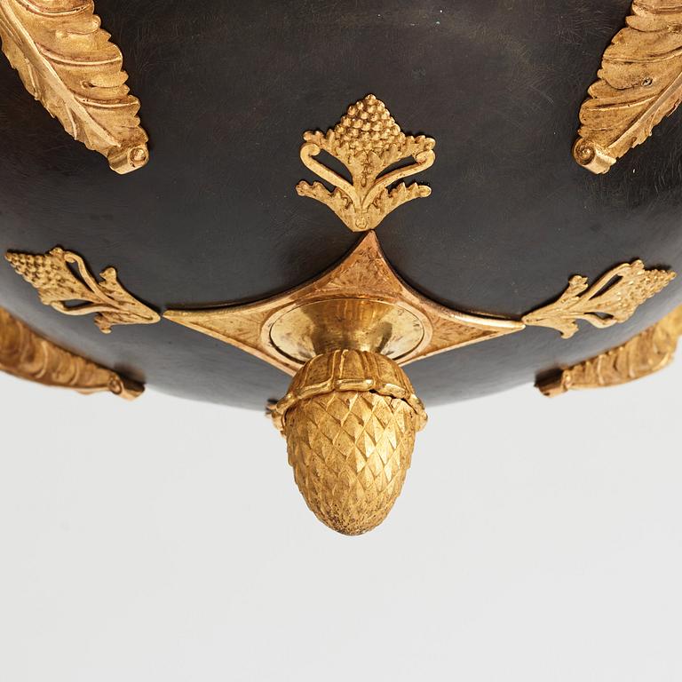 A Swedish Empire 19th century four-light hanging-lamp.