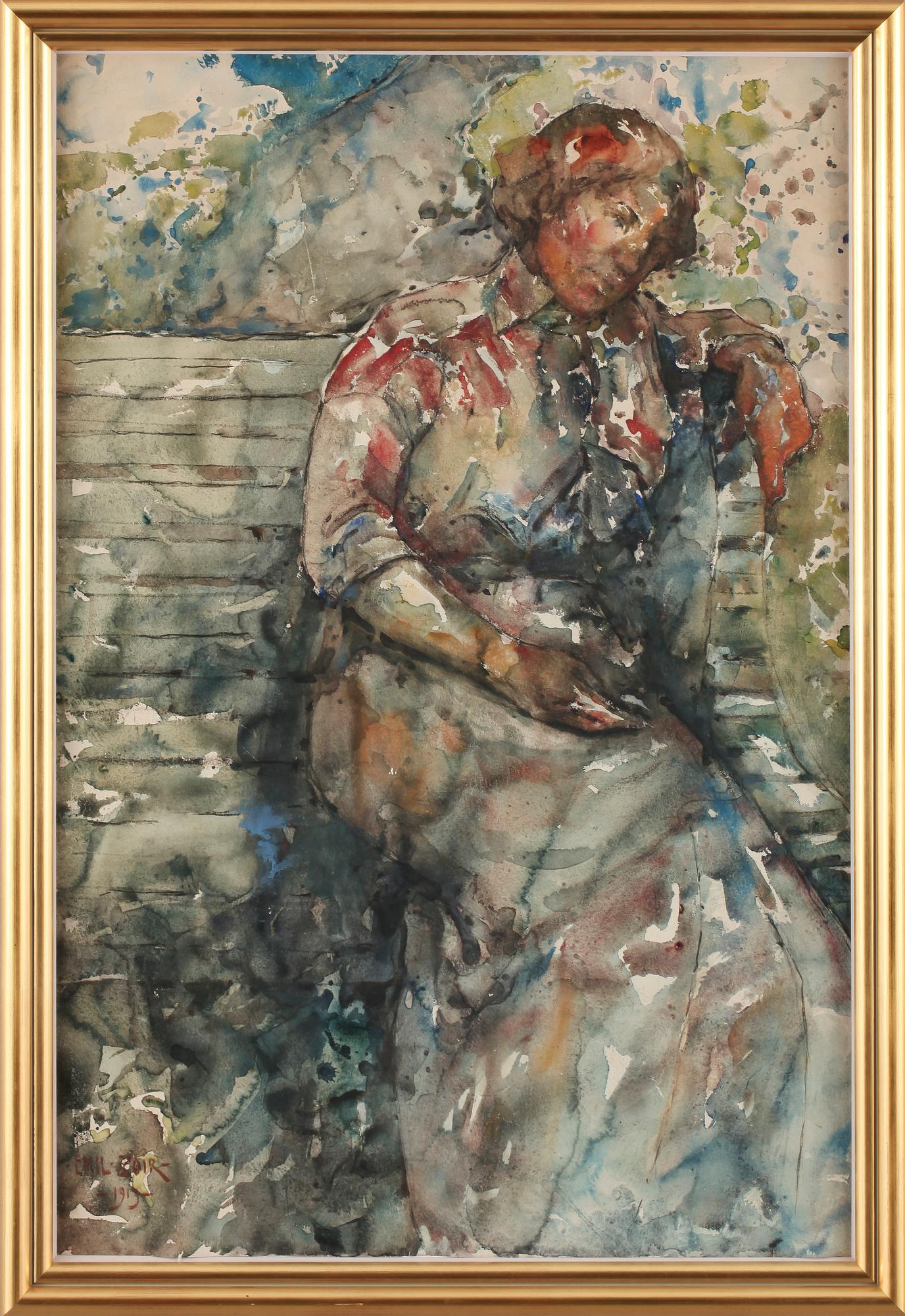EMIL ZOIR, akvarell, signerad och daterad 1913.