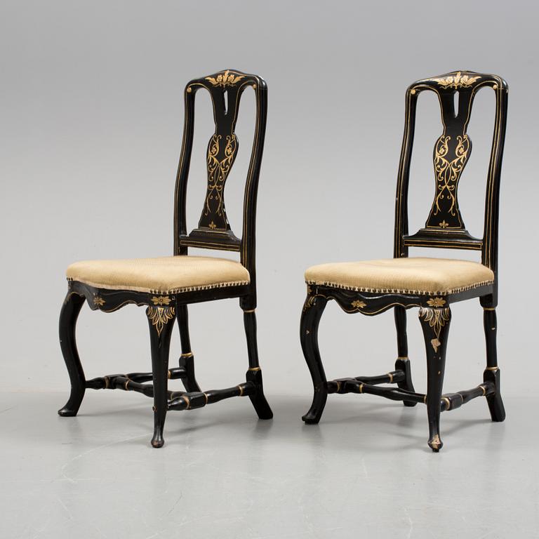 STOLAR, ett par, senbarock, 1700-tal.