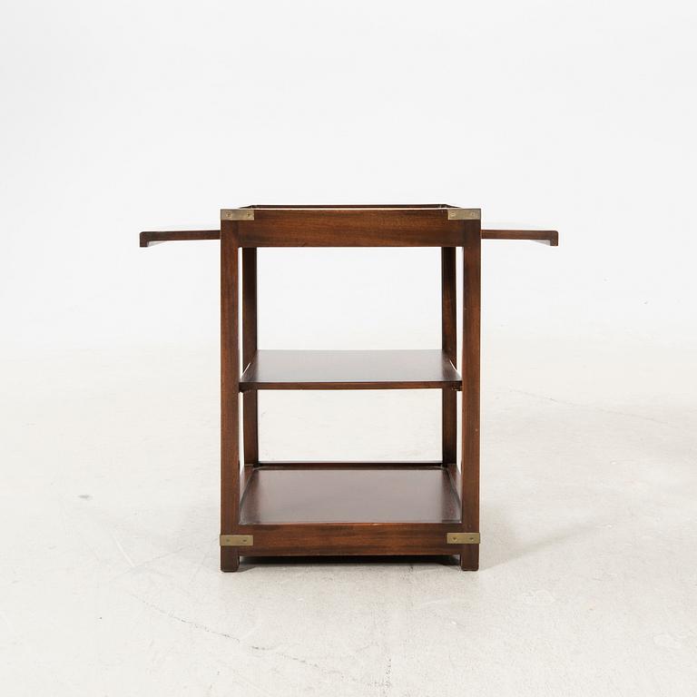 A pair of English walnut side tables later part of the 20th century.