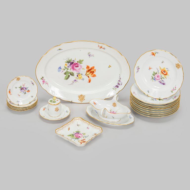 Meissen, astiaston osia, posliini, 18 kpl, Saksa.