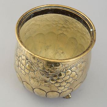 A 19th century brass flower pot.