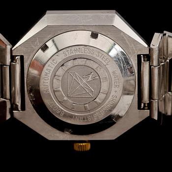 ARMBANDSUR, 2 st, Nivada automatic, stål, 1900-talets andra hälft.