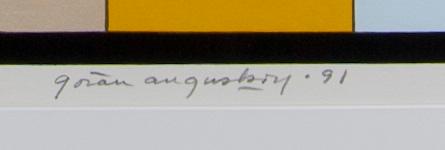GÖRAN AUGUSTSON, serigrafi, signerad och daterad -91, numrerad XXIV/XXV.