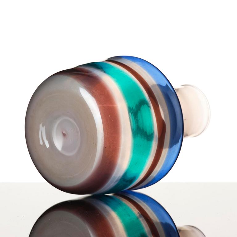 Carlo Scarpa, a rare "A fili e a fasce" glass vase, model no. 4561, Venini, Murano, Italy, ca 1942.