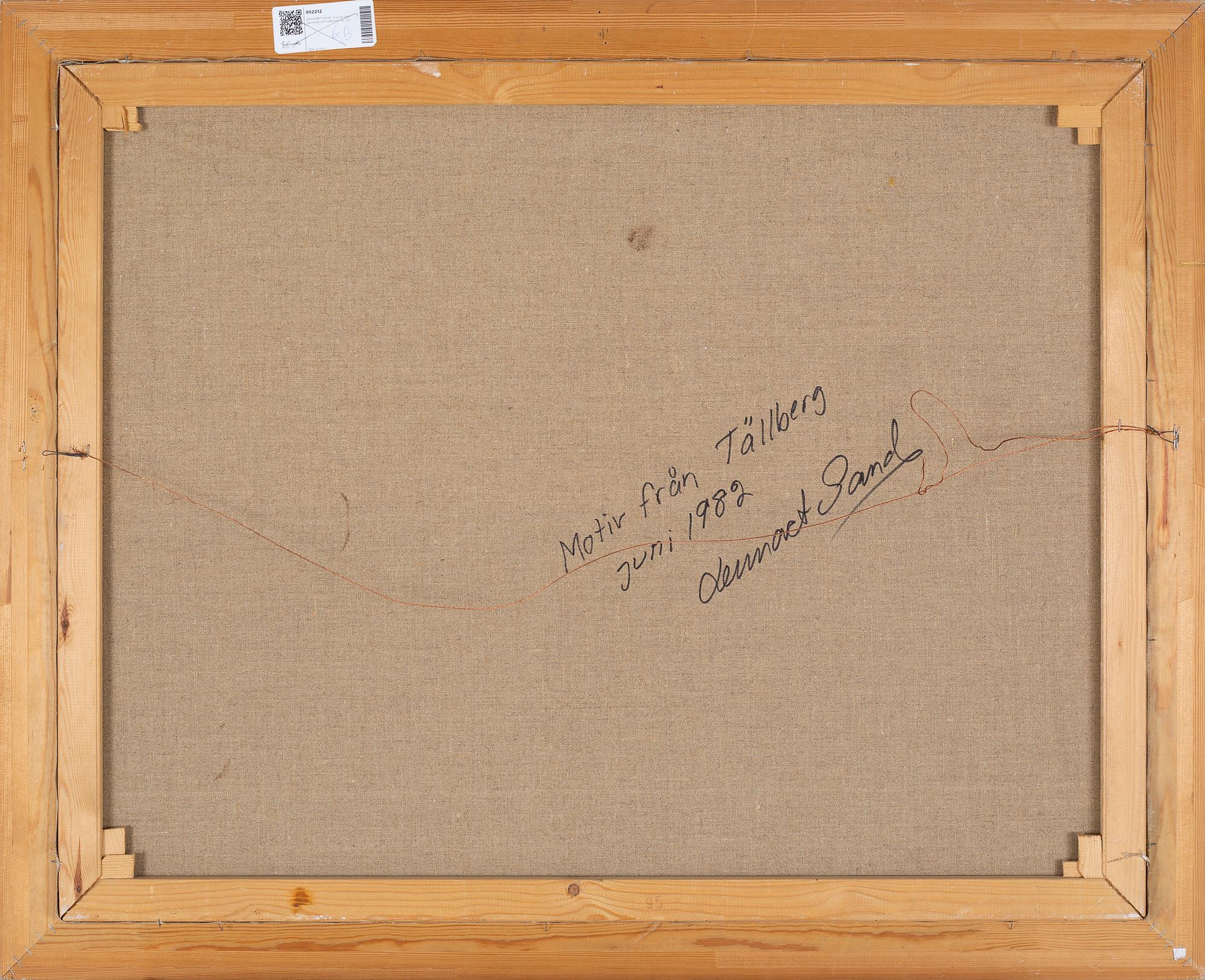 LENNART SAND, oil on canvas, signed and dated -82.