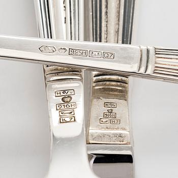 Holger Rasmussen, a 57-piece set of 'Margit' silver (.916) cutlery, Hopeatehdas, Helsinki and Hämeenlinna 1958-1969.