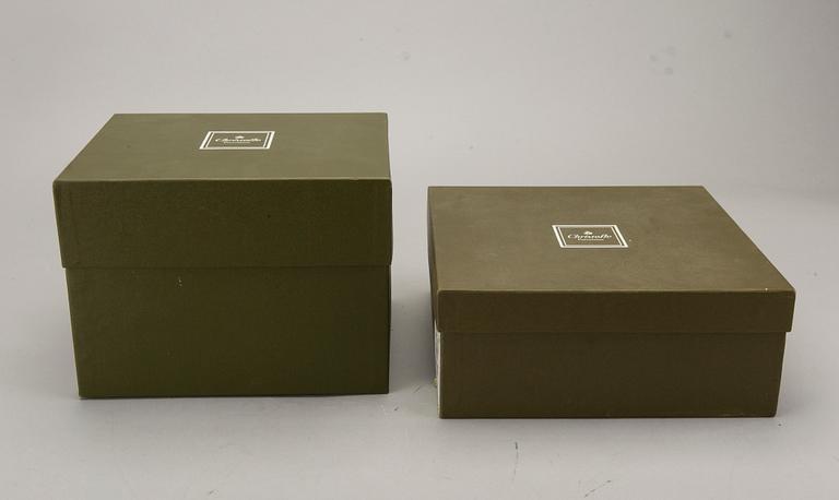 SERVIS, 12 dlr Christofle "Océana vert Gingko", porslin 1900-talets senare del.