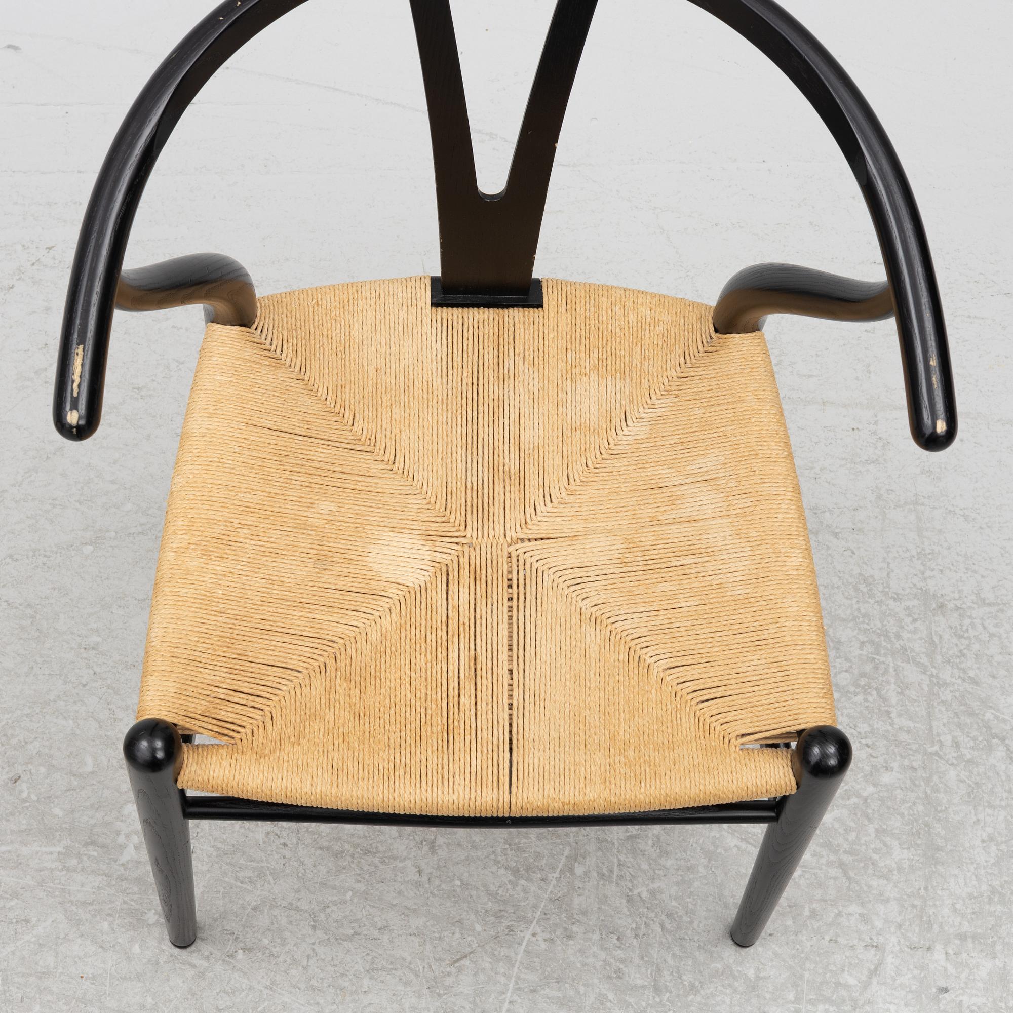 Hans J. Wegner, chairs, 6 pcs, CH24 "The Wishbone Chair", probably Carl Hansen & Son, Odense, Denmark, contemporary production.