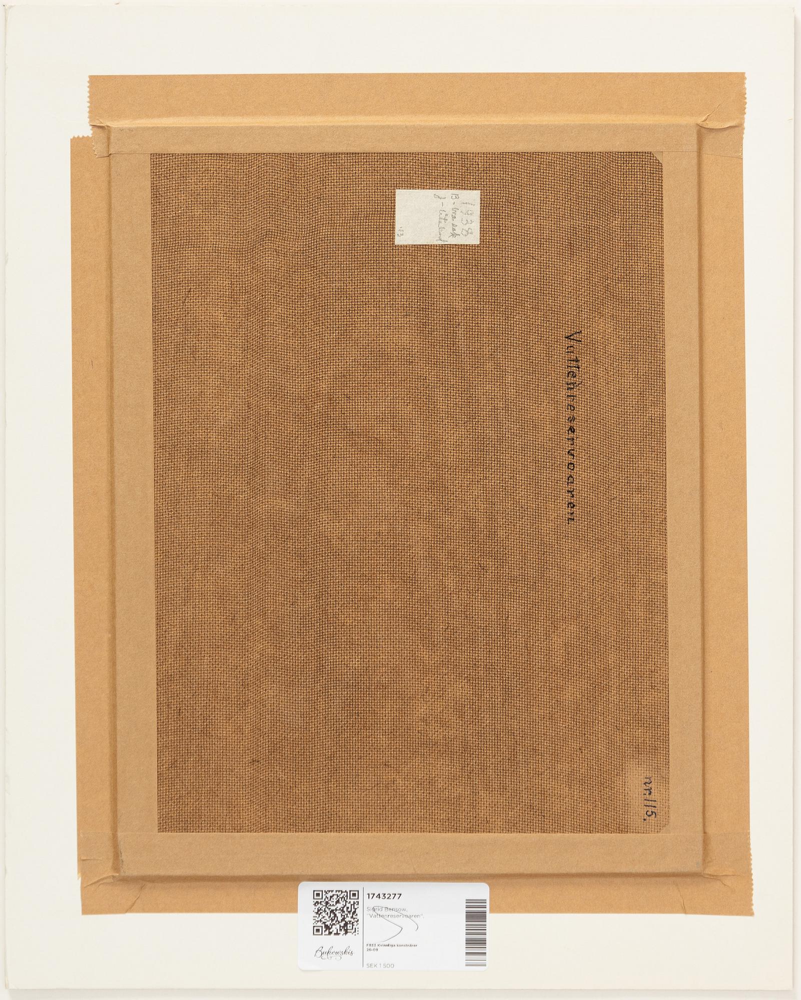 Sigrid Bensow, "Vattenreservoaren".