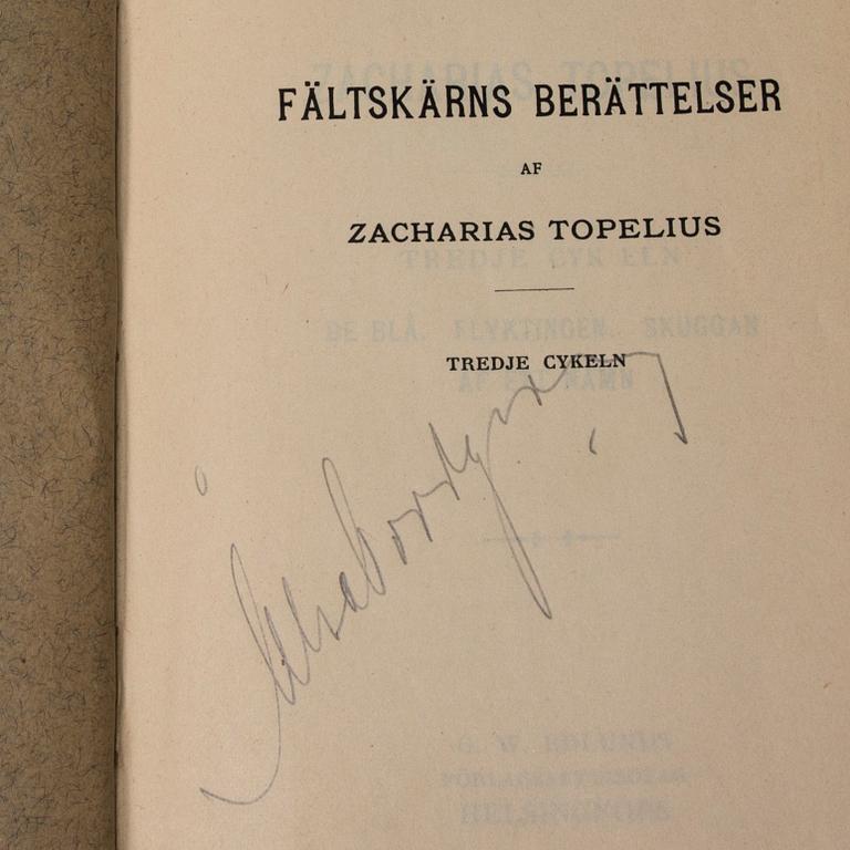 ZACHARIAS TOPELIUS, 3 volymer, Fältskärns Berättelser, G.W Edlunds Förlagsaktiebolag Helsingfors 1908.