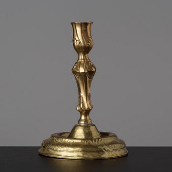 A Rococo candlestick by Anders Westerberg (privilege 1755, dead 1765, his widow continued till 1773).