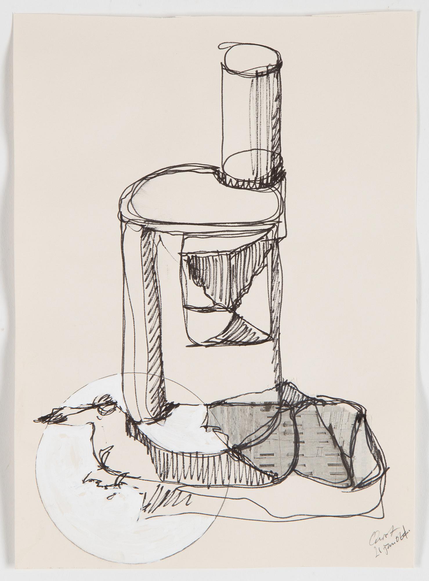 PATRIK QVIST, blandteknik/collage, 5 st, signerade och daterade -06.