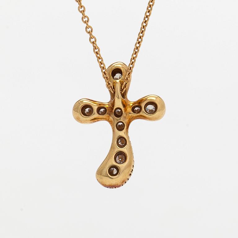 Tiffany & Co, Elsa Peretti, halsband, hänge "Etoile", 18K guld och diamanter.