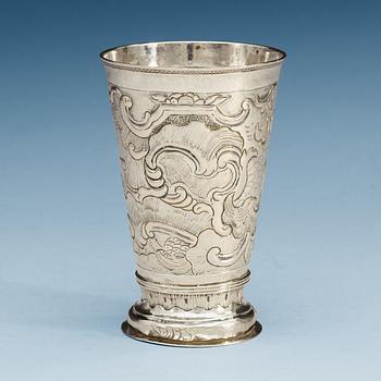 880. A Russian 18th century silver beaker, makers mark of Grigorij Lakomkin, Moscow 1760's.