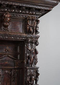 A Renaissance-style cupboard, 1800's, with older parts.