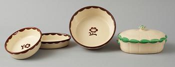 UGNSFORMAR samt YTTERFODER, 8 delar, Wilhelm Kåge, Gustavsberg, 1900-talets mitt.