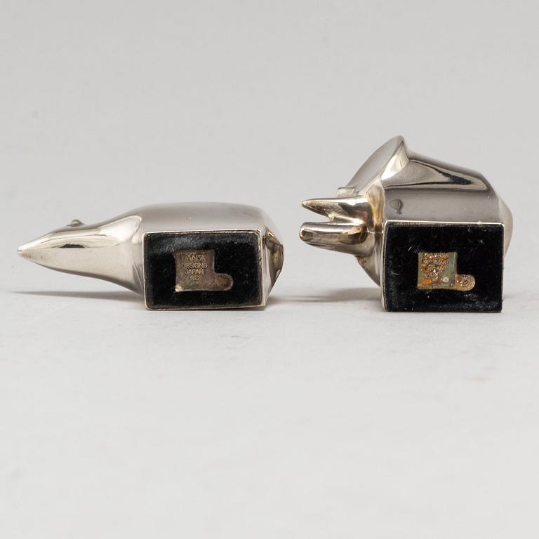 GUNNAR CYRÉN, two silver plated figurines Dansk Design Japan later part of the 20th century.