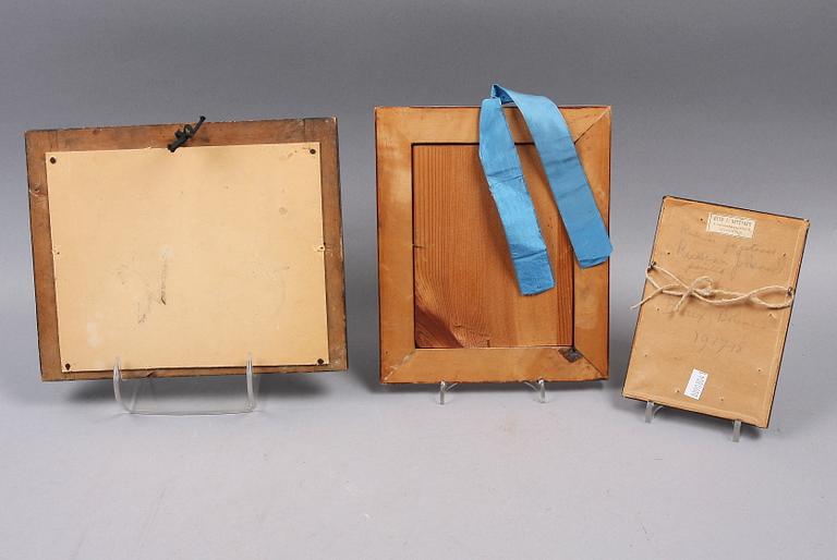 TRYCK SAMT AKVARELL, 3 st, Sverige, Frankrike, Ryssland. 1800-1900-tal.