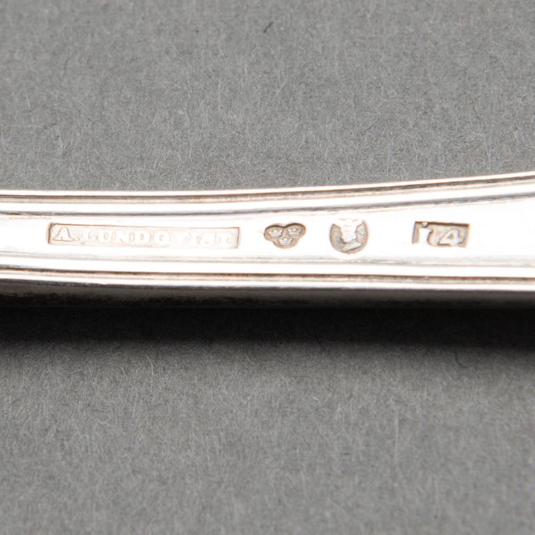 HAARUKOITA, 24+12 kpl, hopeaa, ruotsalaiset leimat, pääosin 1800-luku ja 1930.