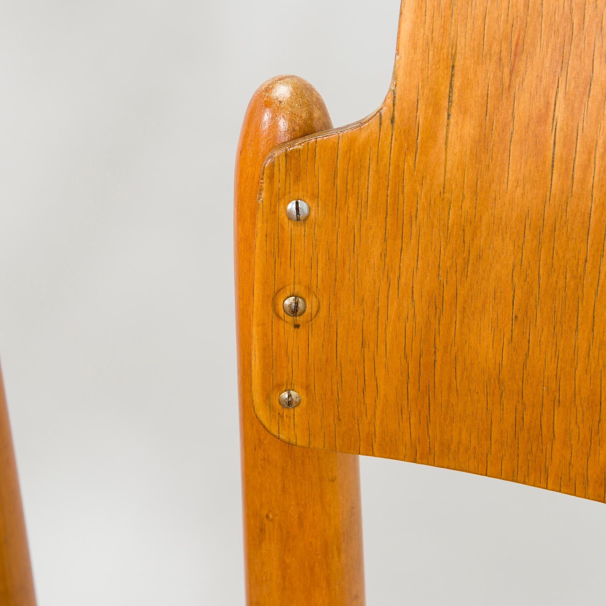 Ilmari Tapiovaara, eight 1940s "Wilman" chairs for Wilh. Schauman Fanerfabrik, Jyväskylä, Finland.