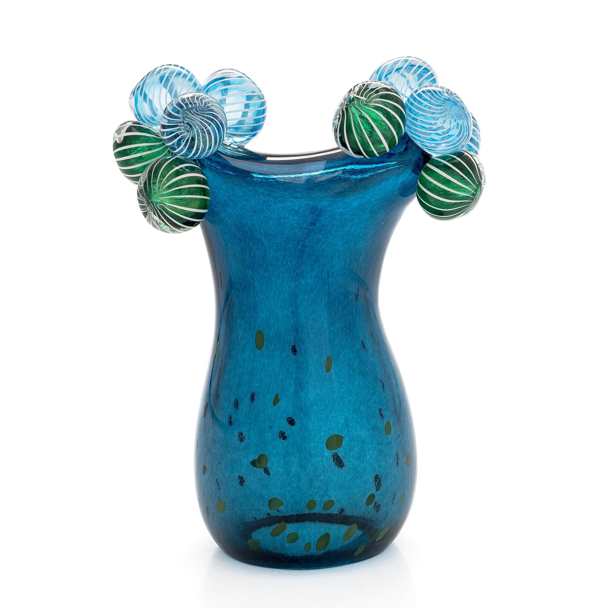 Alma Jantunen, glass sculpture, "Blue Rain", signed Alma Jantunen 4/10.