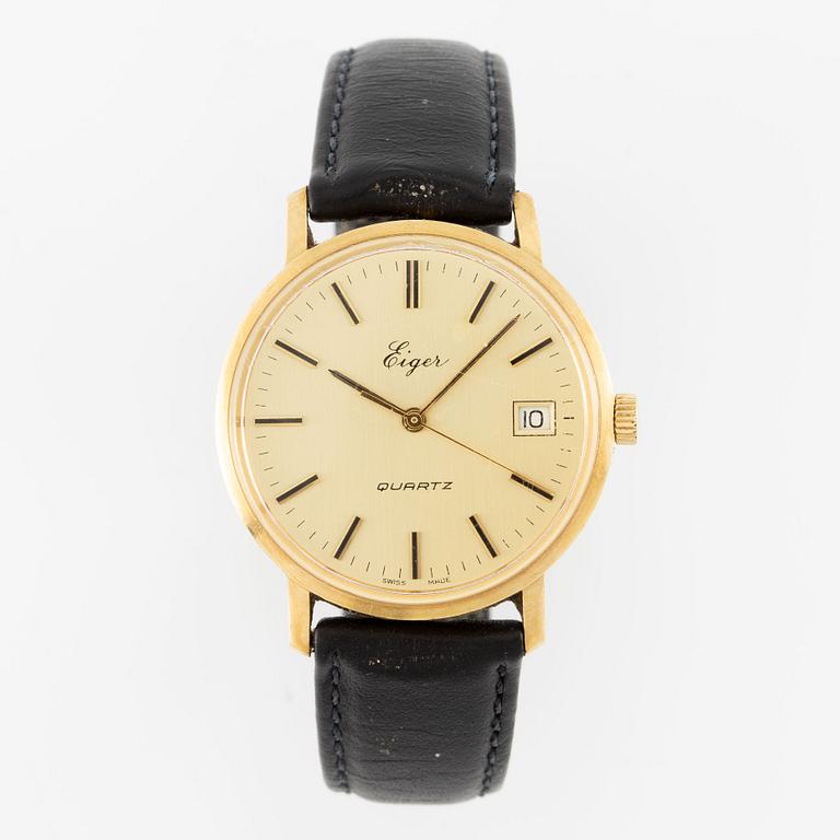 Eiger, wristwatch, 18K gold, 34.5 mm.