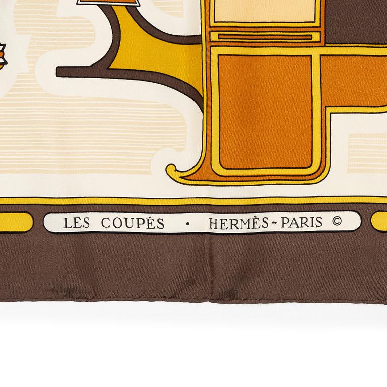 Hermès, two scarves "Les Coupés" and "Perspective".