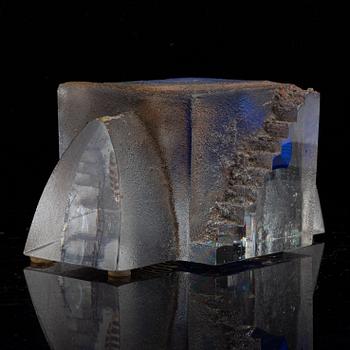 A glass sculpture by Bertil Vallien, for Kosta Boda.