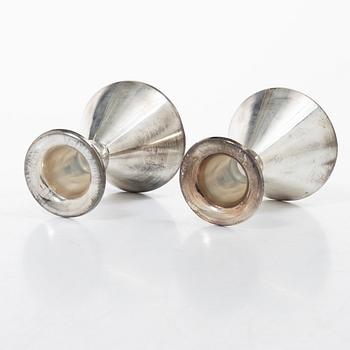C.G. Hallberg, ljusstakar, ett par, silver, Stockholm.