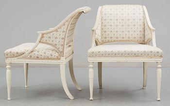 A pair of late Gustavian circa 1800 armchairs by E. Ståhl.