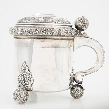 A silver Baroque style tankard, GAB, 1920.