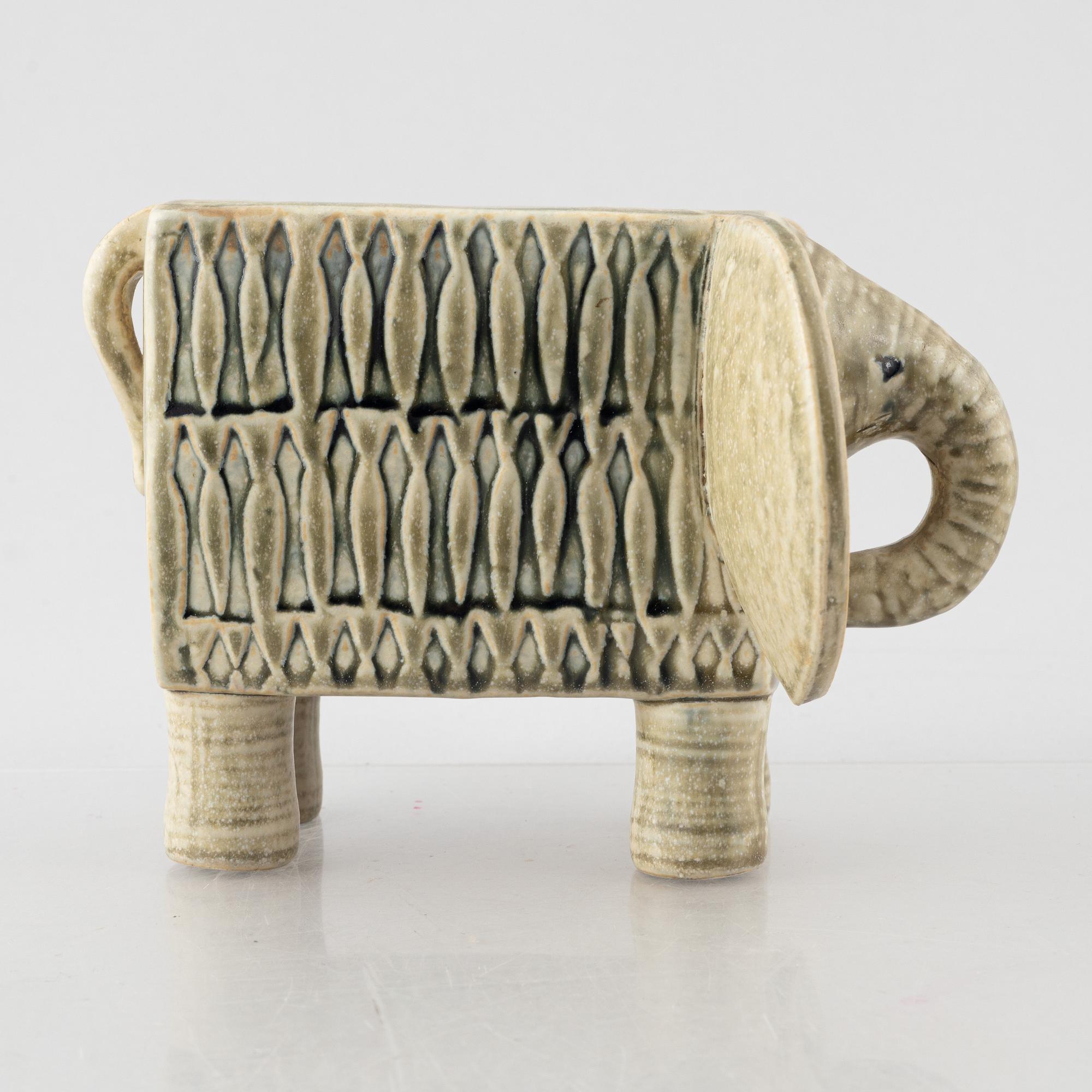 Lisa Larson, figurin, stengods, "Elefant", ur serien "Afrika", Gustavsberg.